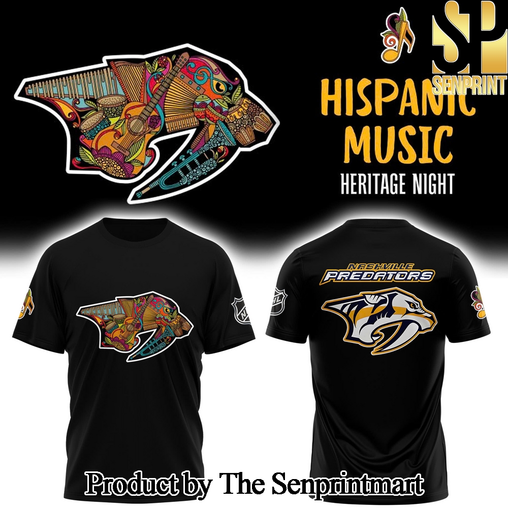 Nashville Predators Hispanic Music Heritage Night 2024 Casual 3D Tshirt SEN3024