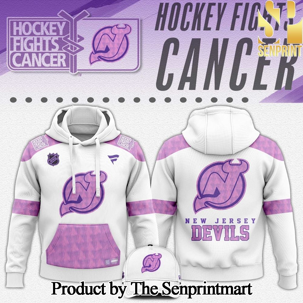 New Jersey Devils Hockey Fights Cancer For Sport Fans All Over Printed Hoodie SEN2862