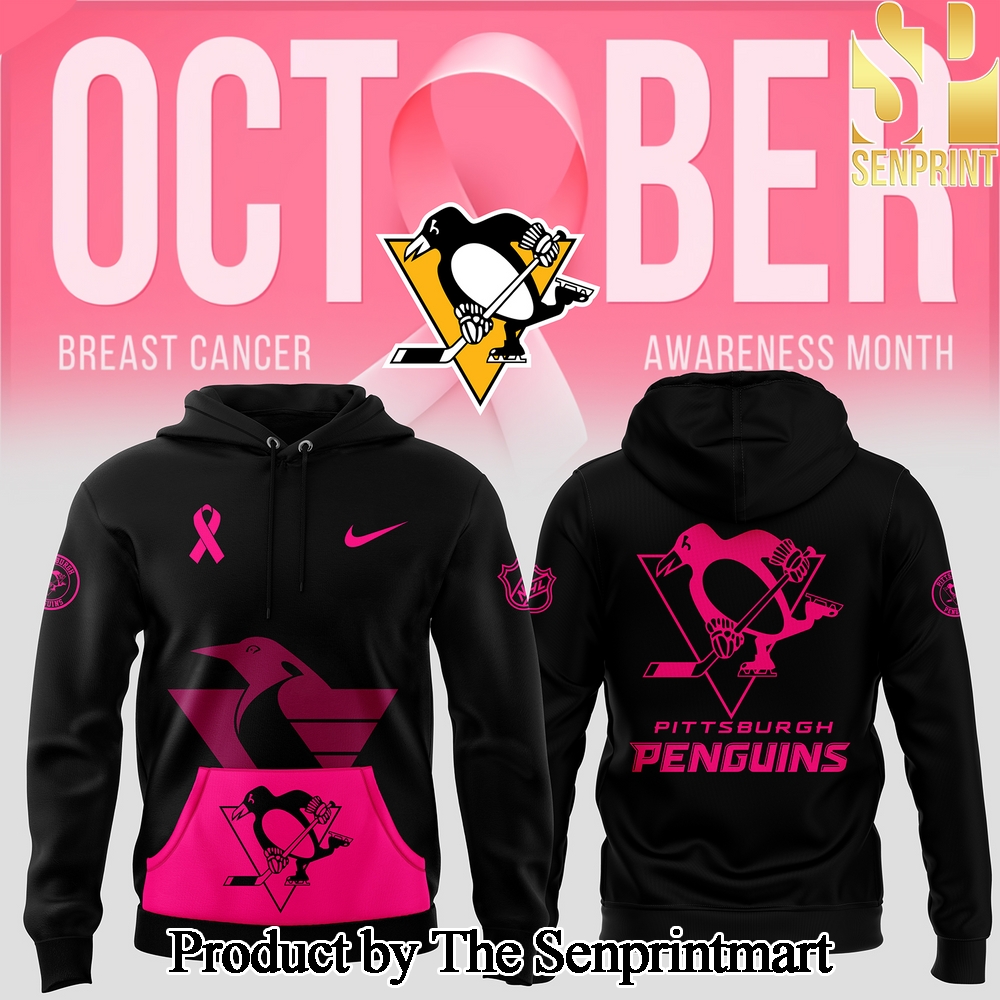 Pittsburgh Penguins 2024 NHL Breast Cancer Awareness Month Casual All Over Print Hoodie SEN3030