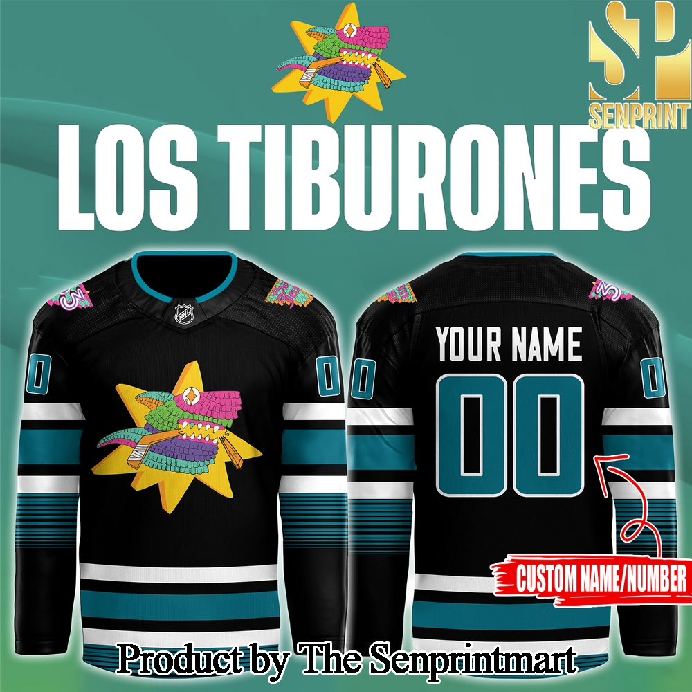 San Jose Sharks x Los Tibs 2024 For Sport Fans 3D Jersey SEN3048