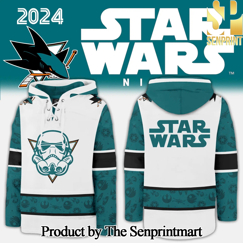 San Jose Sharks x Star Wars Night For Sport Fans 3D Lace Up Hoodie SEN3051