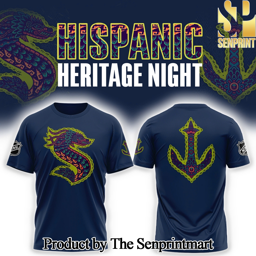 Seattle Kraken Inaugural Hispanic Heritage Night Combo Tshirt Jogger Cap SEN3065