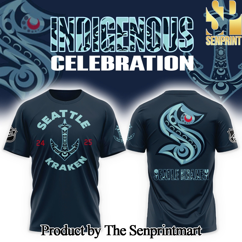 Seattle Kraken Indigenous Peoples Night 2024 For Sport Fans Full Printed Tshirt SEN3072