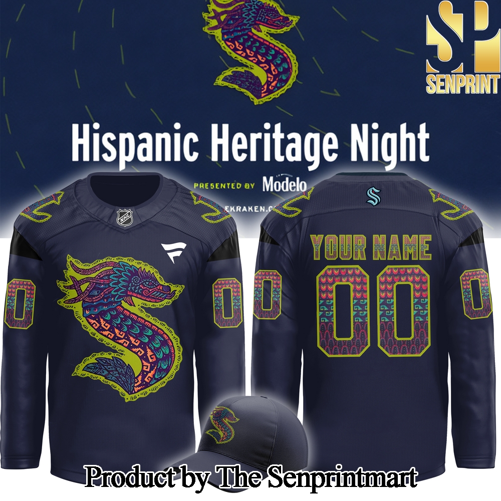 Seattle Kraken x Hispanic Heritage Night 2024 For Sport Fans 3D Jersey SEN3085