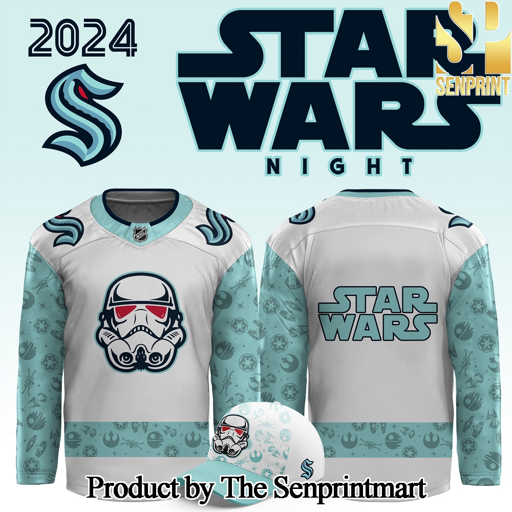 Seattle Kraken x Star Wars Night For Fans All Over Printed Jersey SEN3081