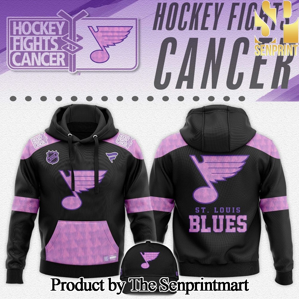 St. Louis Blues Hockey Fights Cancer For Sport Fans All Over Printed Hoodie SEN2875