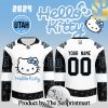 Utah Hockey Club x Hello Kitty 50th Anniversary For Sport Fans All Over Printed Hockey Jersey Black SEN3116