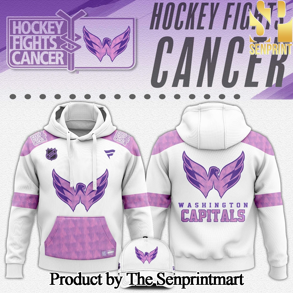 Washington Capitals Hockey Fights Cancer For Sport Fans All Over Printed Hoodie SEN2882