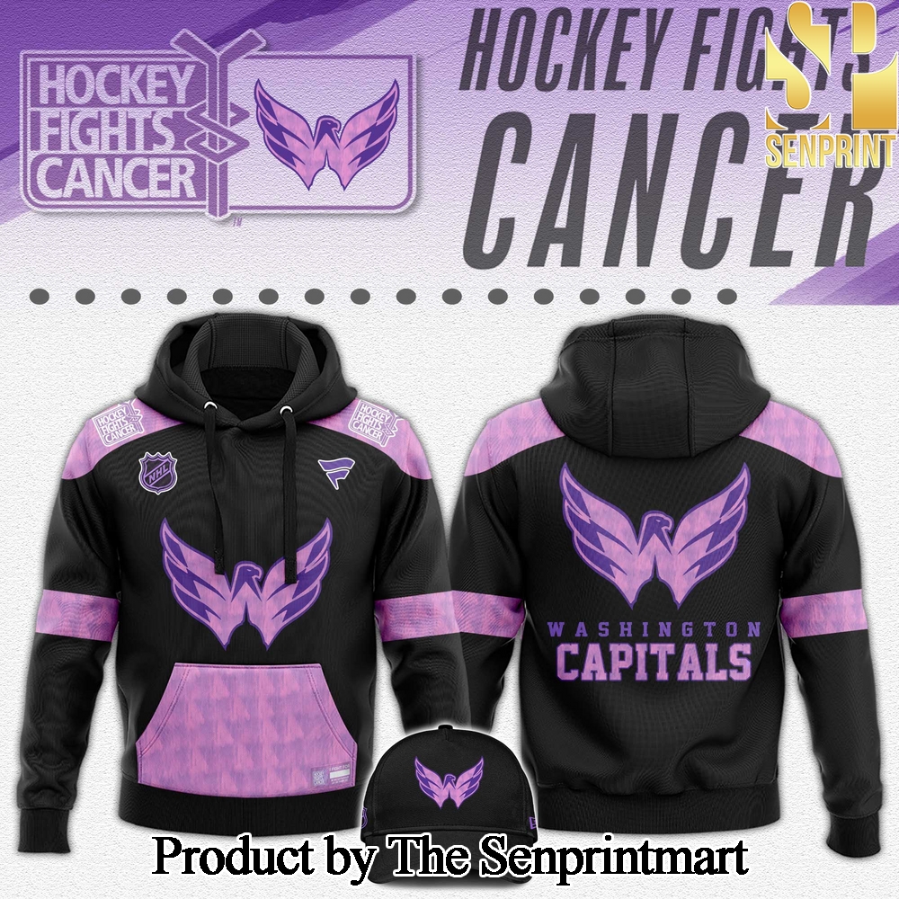 Washington Capitals Hockey Fights Cancer For Sport Fans All Over Printed Hoodie SEN2883