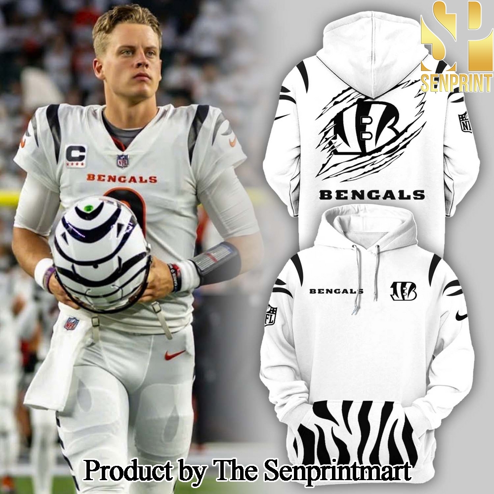 Cincinnati Bengals Icey White Unisex All Over Printed Hoodie SEN2934