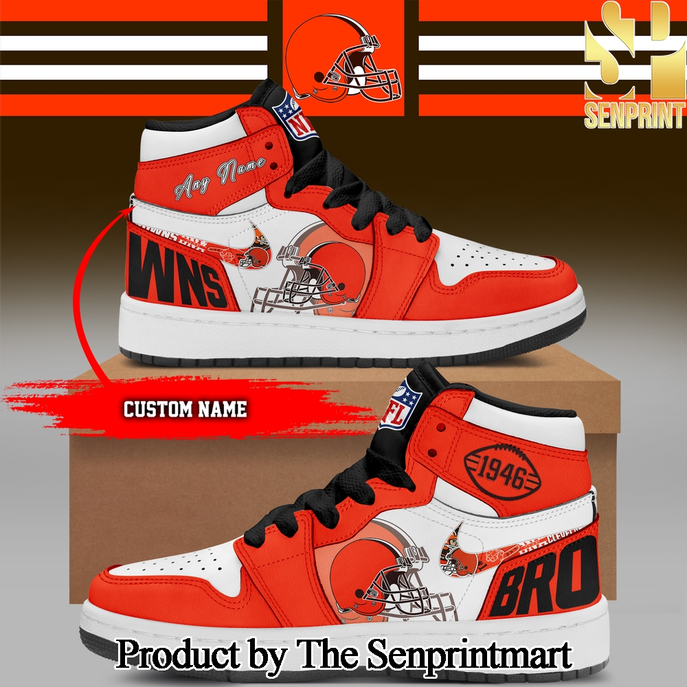 Cleveland Browns Football Air Jordan 1 Shoes SEN3083