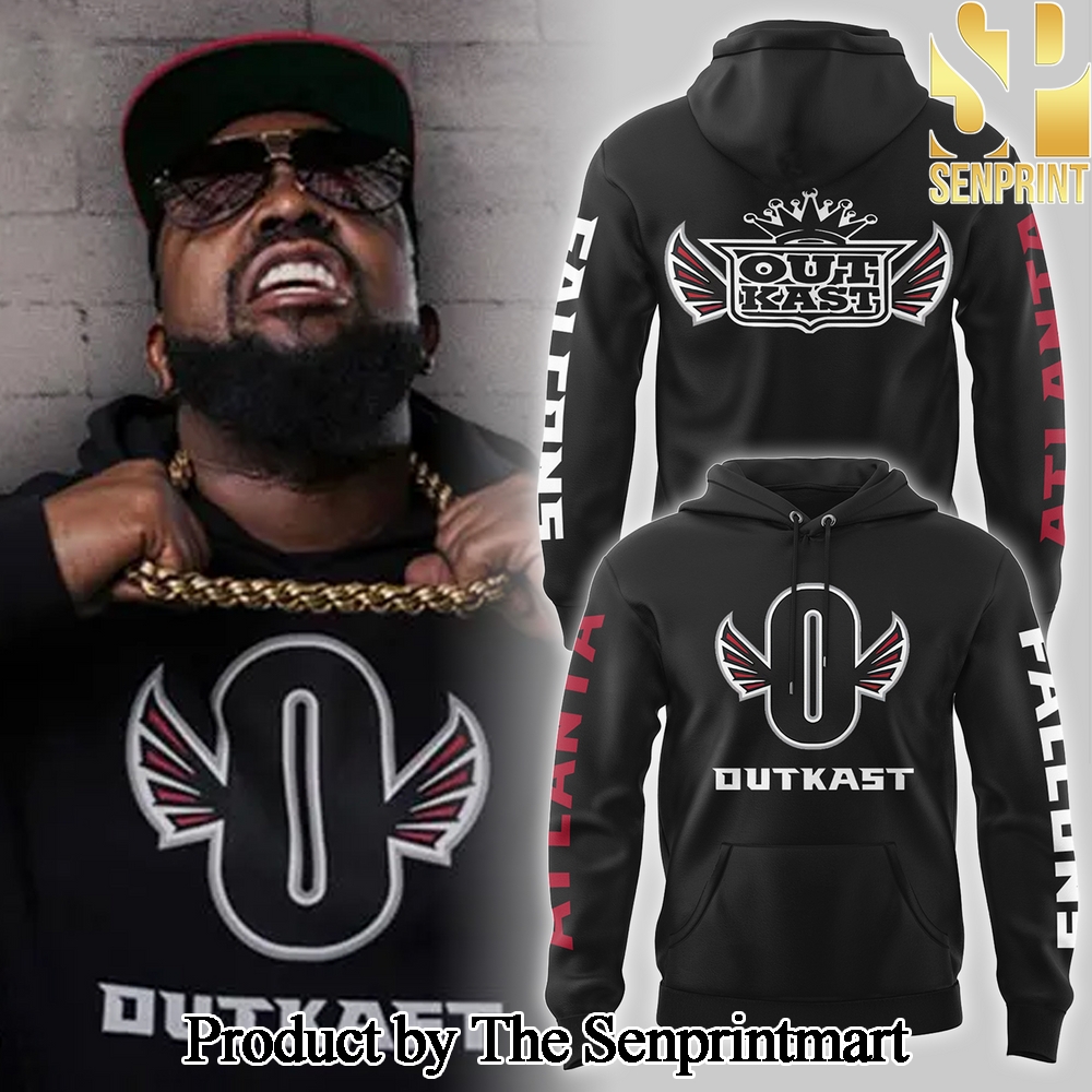 Atlanta Falcons x Outkast Black For Sport Fans All Over Printed Hoodie SEN1118