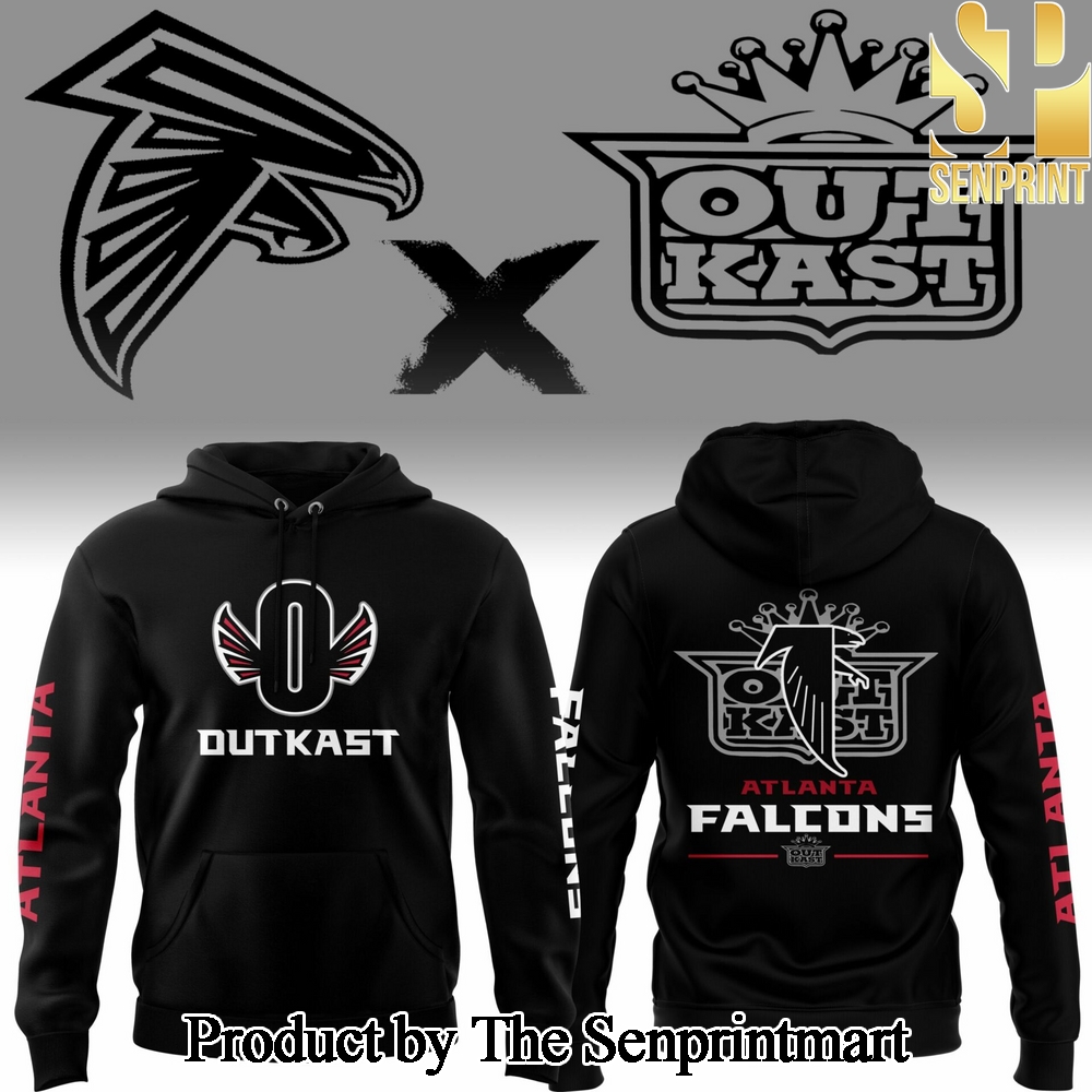 Atlanta Falcons x Outkast Black For Sport Fans All Over Printed Hoodie SEN1119