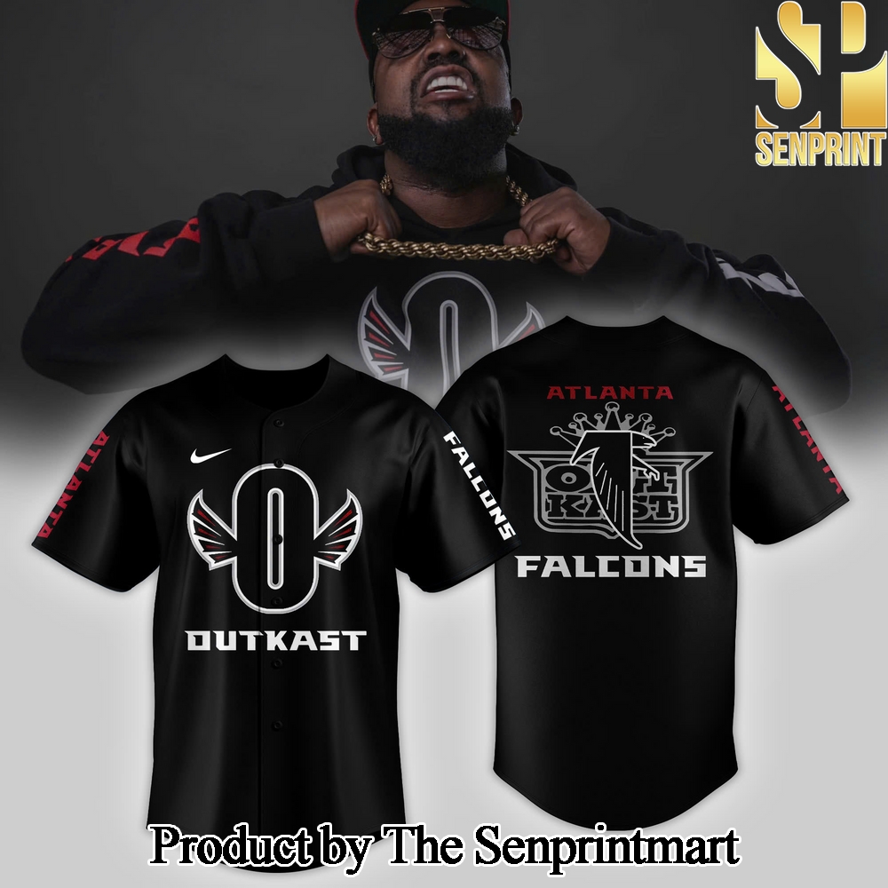 Atlanta Falcons x Outkast For Sport Fans Full Printed Black Jersey 2024 SEN1155