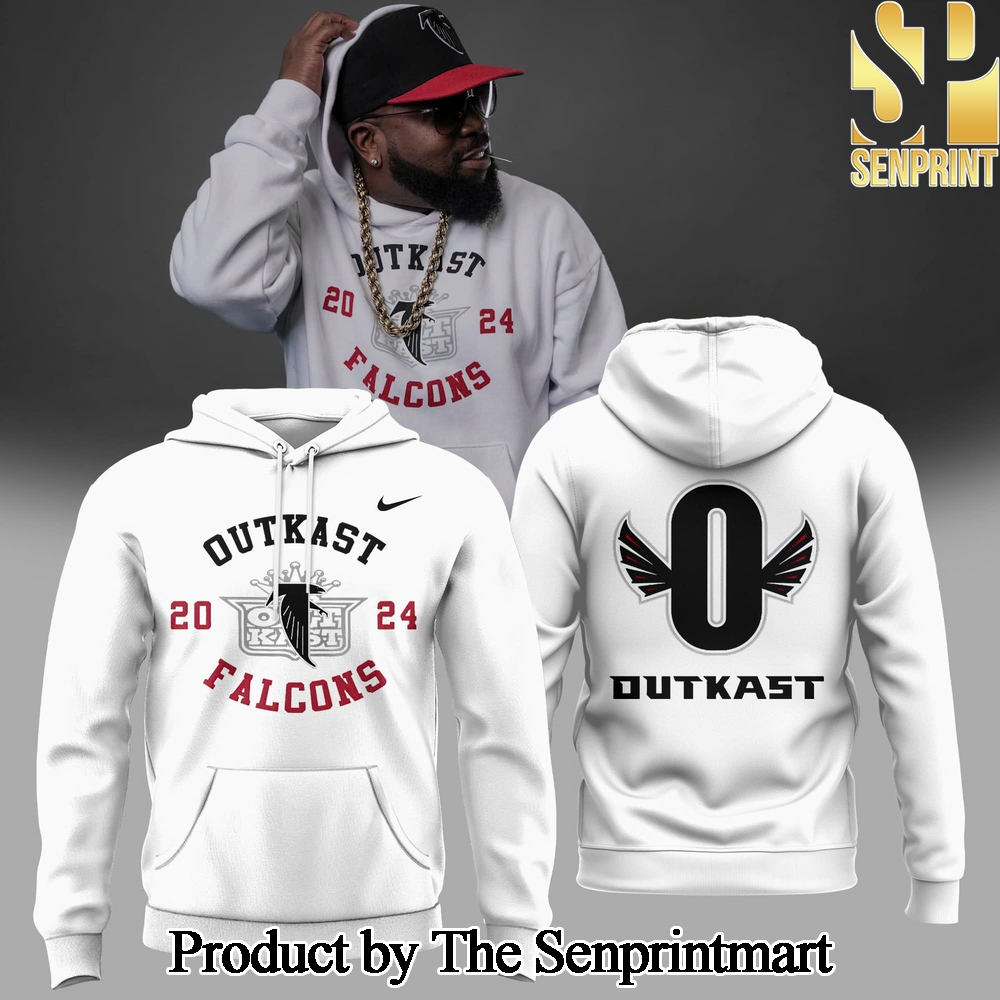 Atlanta Falcons x Outkast White For Sport Fans All Over Print Hoodie 2024 SEN1151