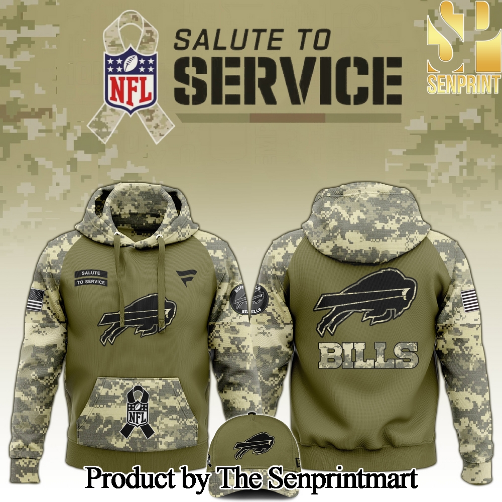 Buffalo Bills 2024 Salute to Service Club Camo Hoodie SEN1192