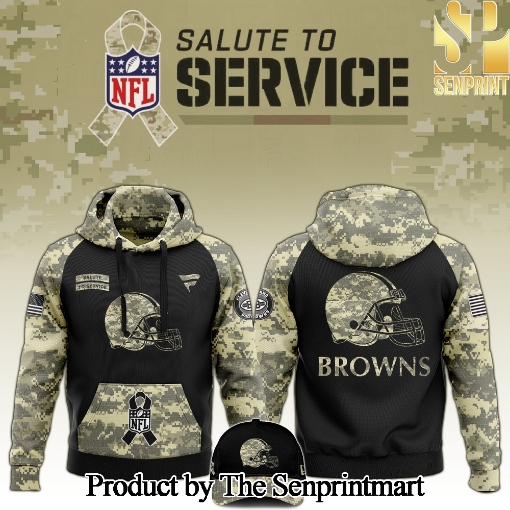 Cleveland Browns 2024 Salute to Service Club Camo Hoodie SEN1227