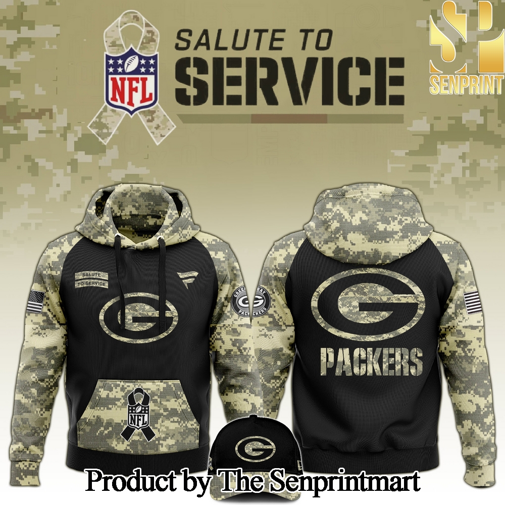 Green Bay Packers 2024 Salute to Service Club Camo Hoodie SEN1233