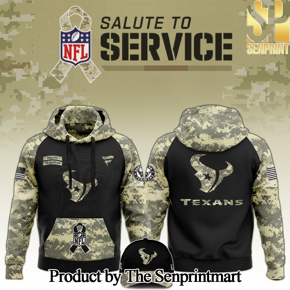 Houston Texans 2024 Salute to Service Club Camo Hoodie SEN1198