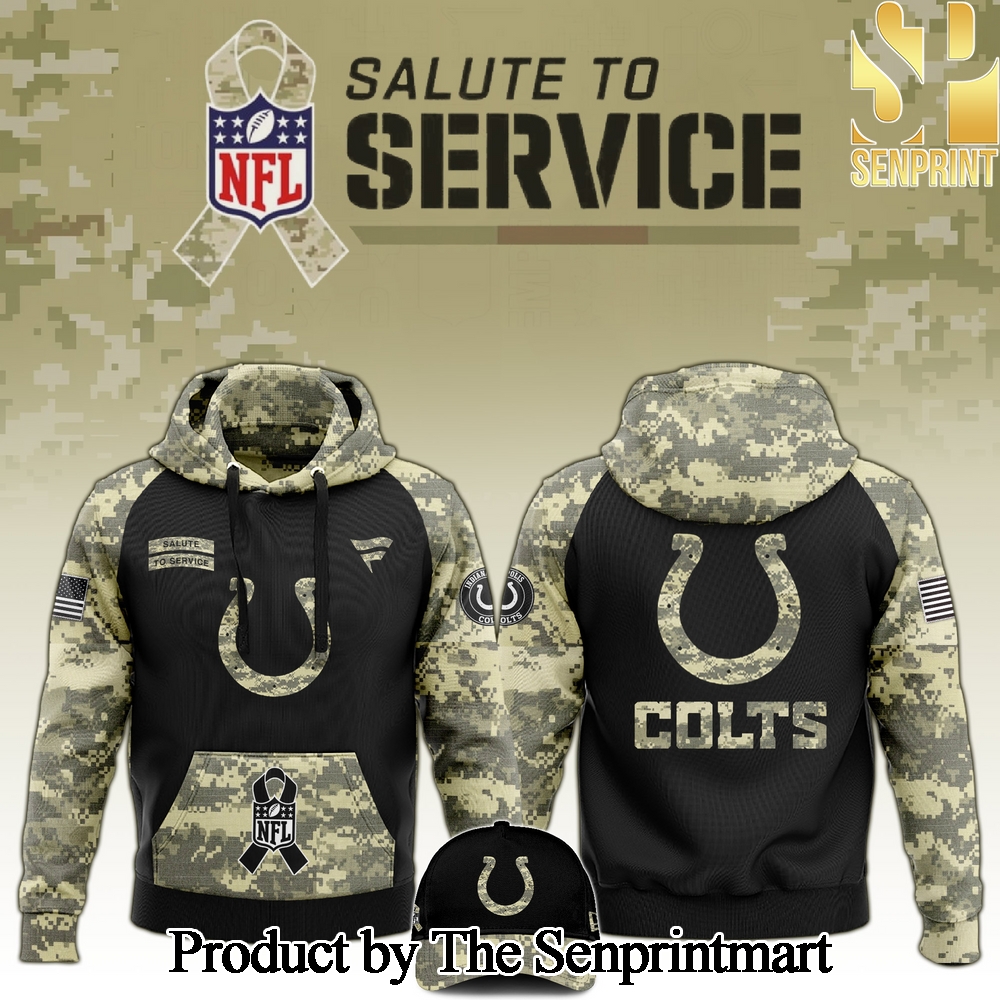 Indianapolis Colts 2024 Salute to Service Club Camo Hoodie SEN1221