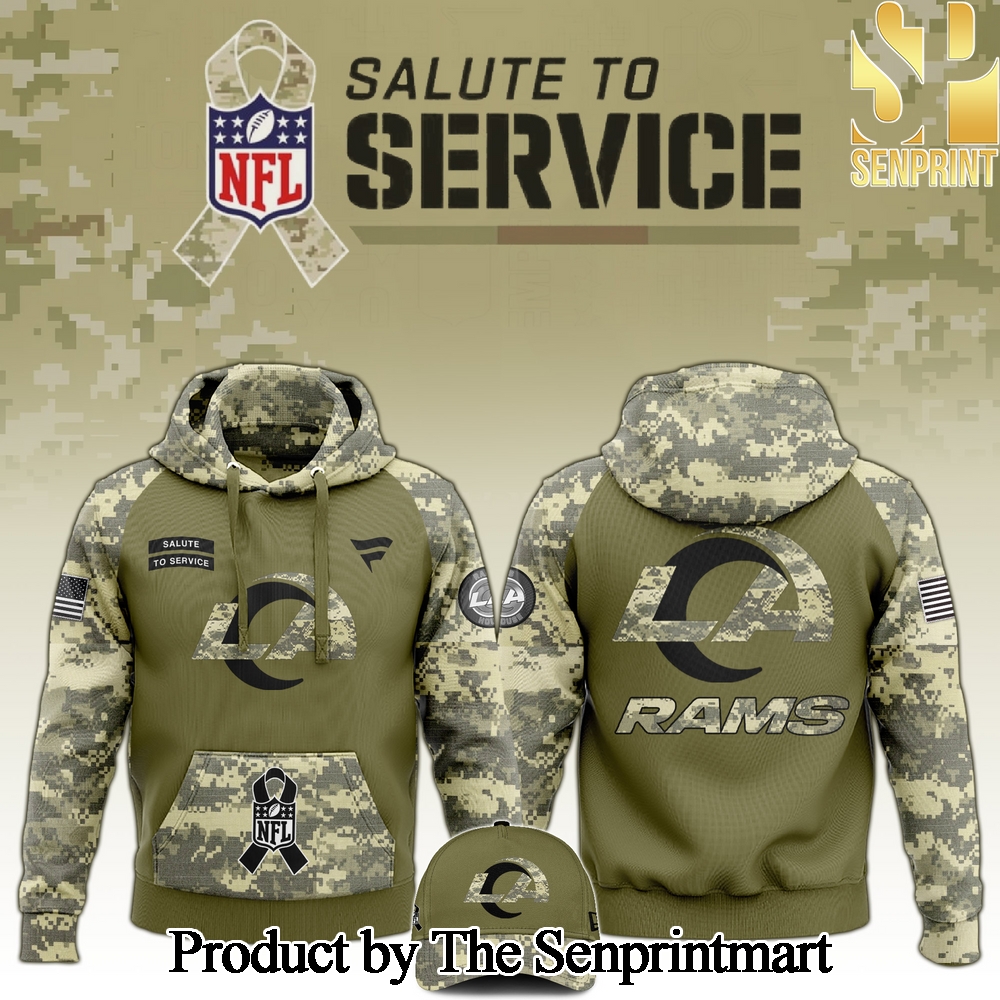 Los Angeles Rams 2024 Salute to Service Club Camo Hoodie SEN1229