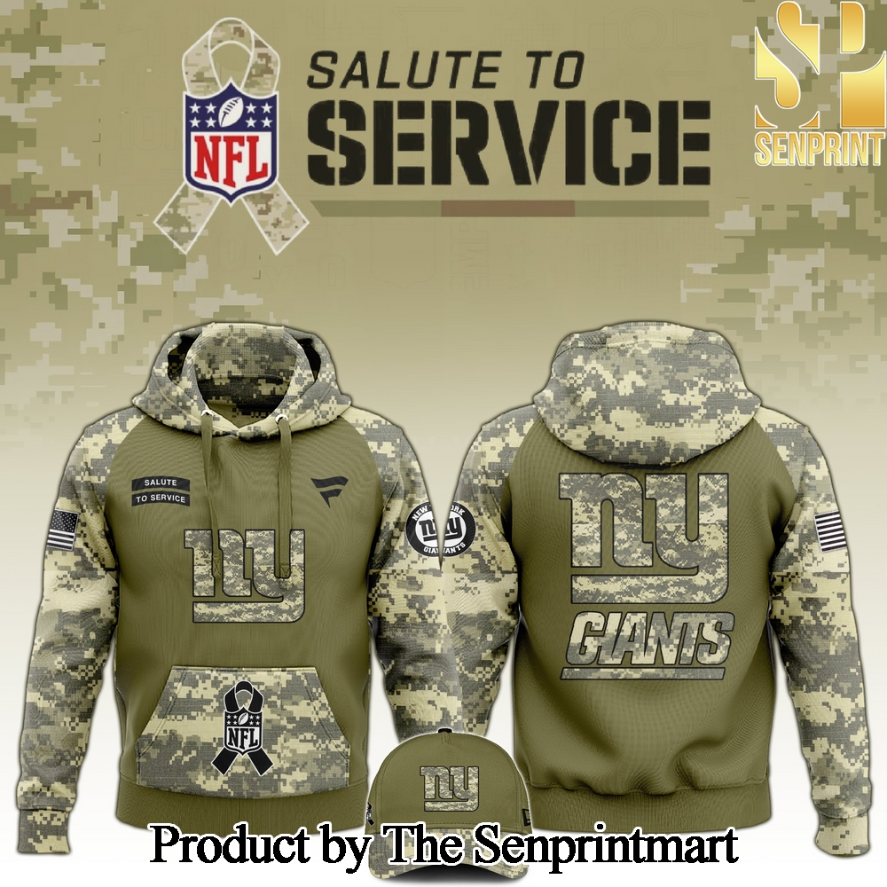 New York Giants 2024 Salute to Service Club Camo Hoodie SEN1236