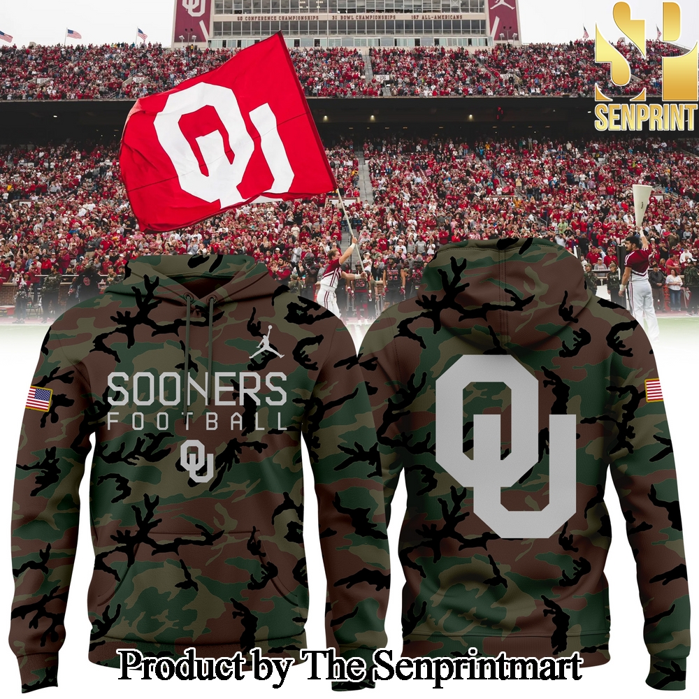 Oklahoma Sooners 2024 Military Appreciation Oklahoma Football Hoodie SEN1164