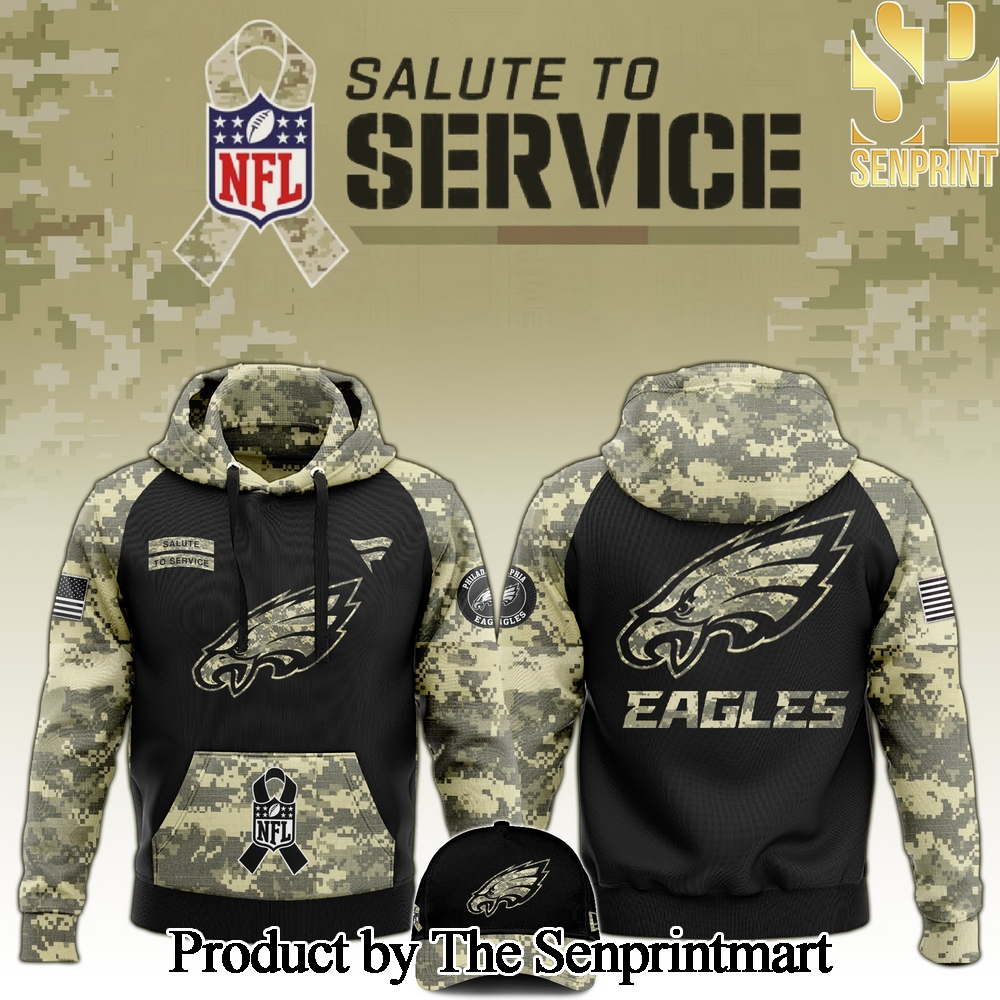 Philadelphia Eagles 2024 Salute to Service Club Camo Hoodie SEN1211