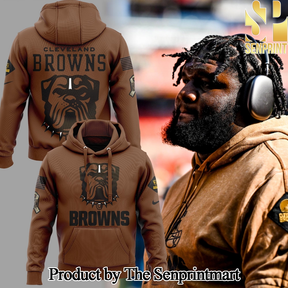 Cleveland Browns NFL Salute To Service Combo Hoodie Jogger Cap SEN3051