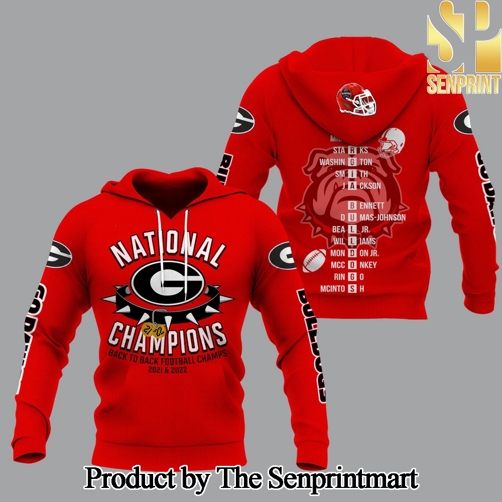 Georgia Bulldogs National Champions Pattern Full Printed Shirt SEN3149