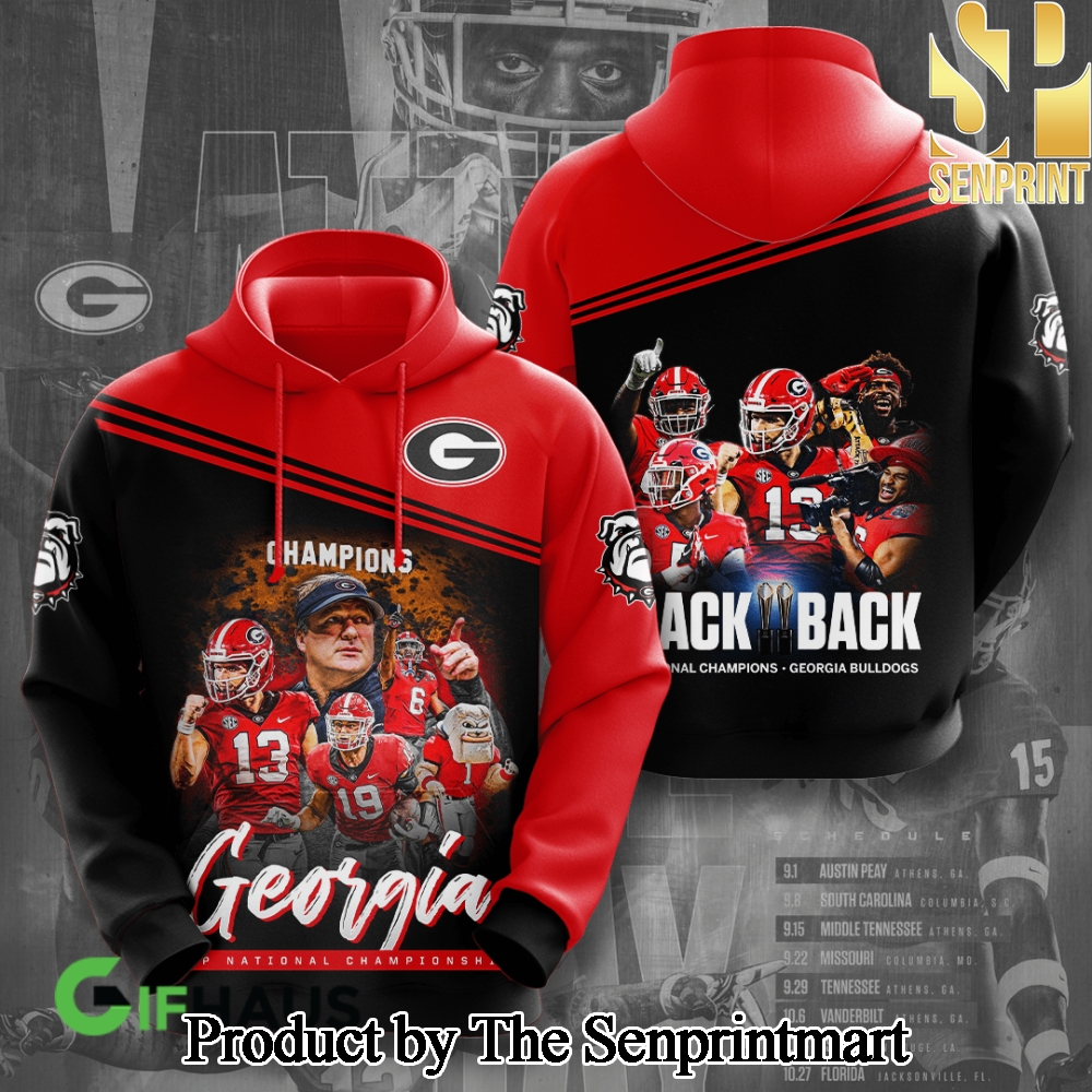 Georgia Bulldogs National Champions Pattern Full Printed Shirt SEN3175