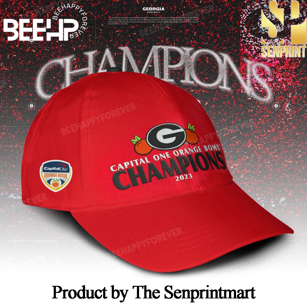 Georgia Bulldogs Orange Bowl Bowl Champions Casual All Over Printed Cap SEN3207