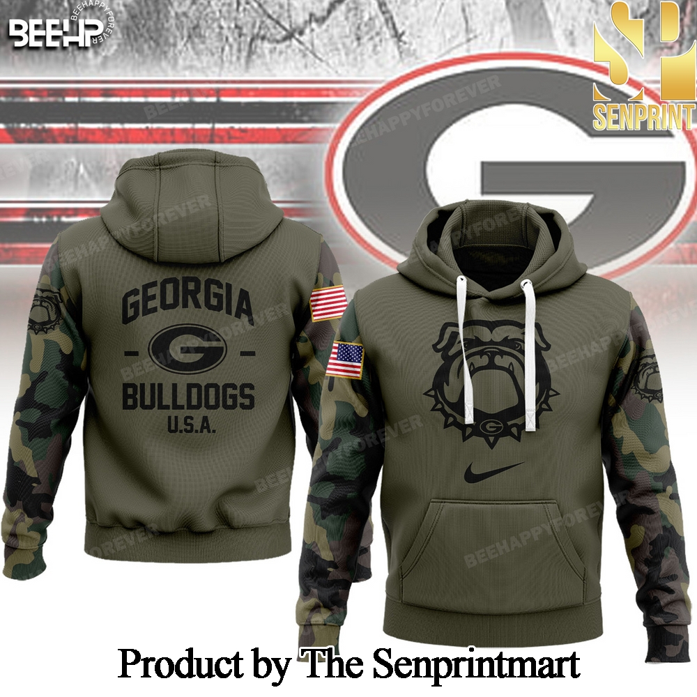 Georgia Bulldogs Veteran Casual All Over Printed Shirt SEN3214