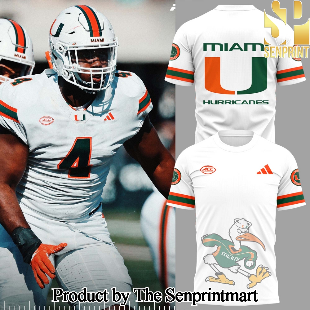 Miami Hurricanes For Fans Full Printed White TShirt SEN3277