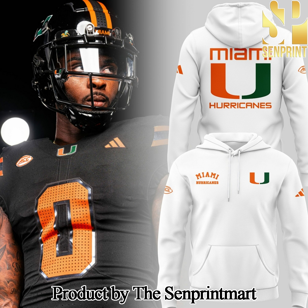 Miami Hurricanes For Sport Fans 3D White Hoodie SEN3279