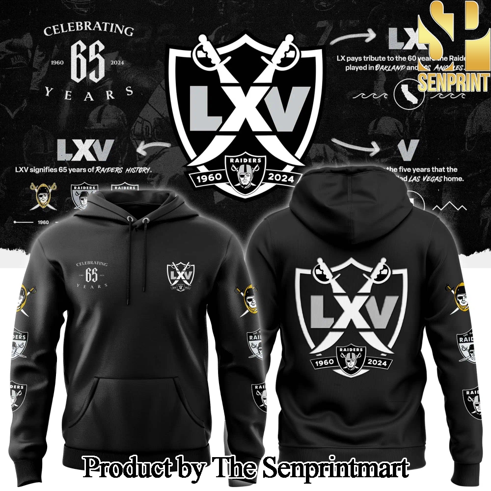 New Era Raiders New Era Raiders 65th Season Unique Full Printing Zip Hoodie SEN3237