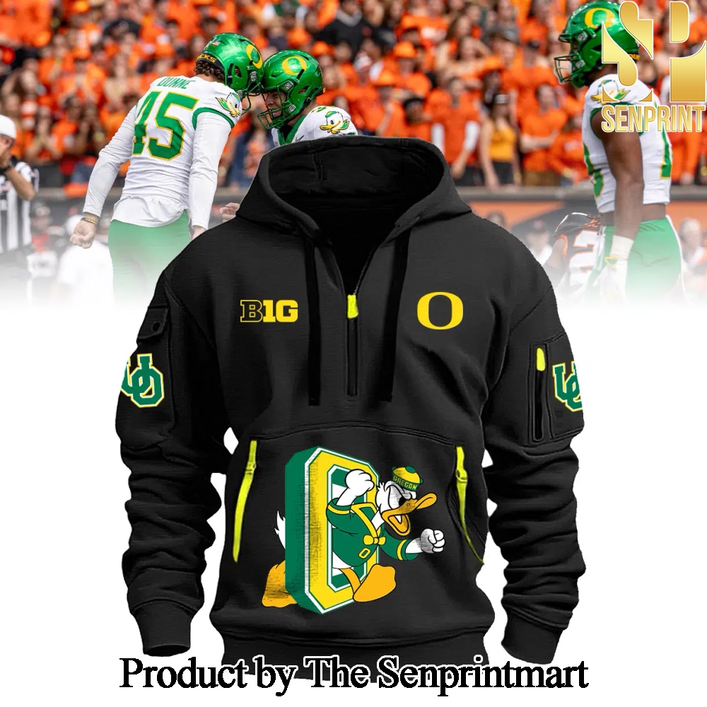 Oregon Ducks Football 2024 Half Zip Hoodies SEN3404