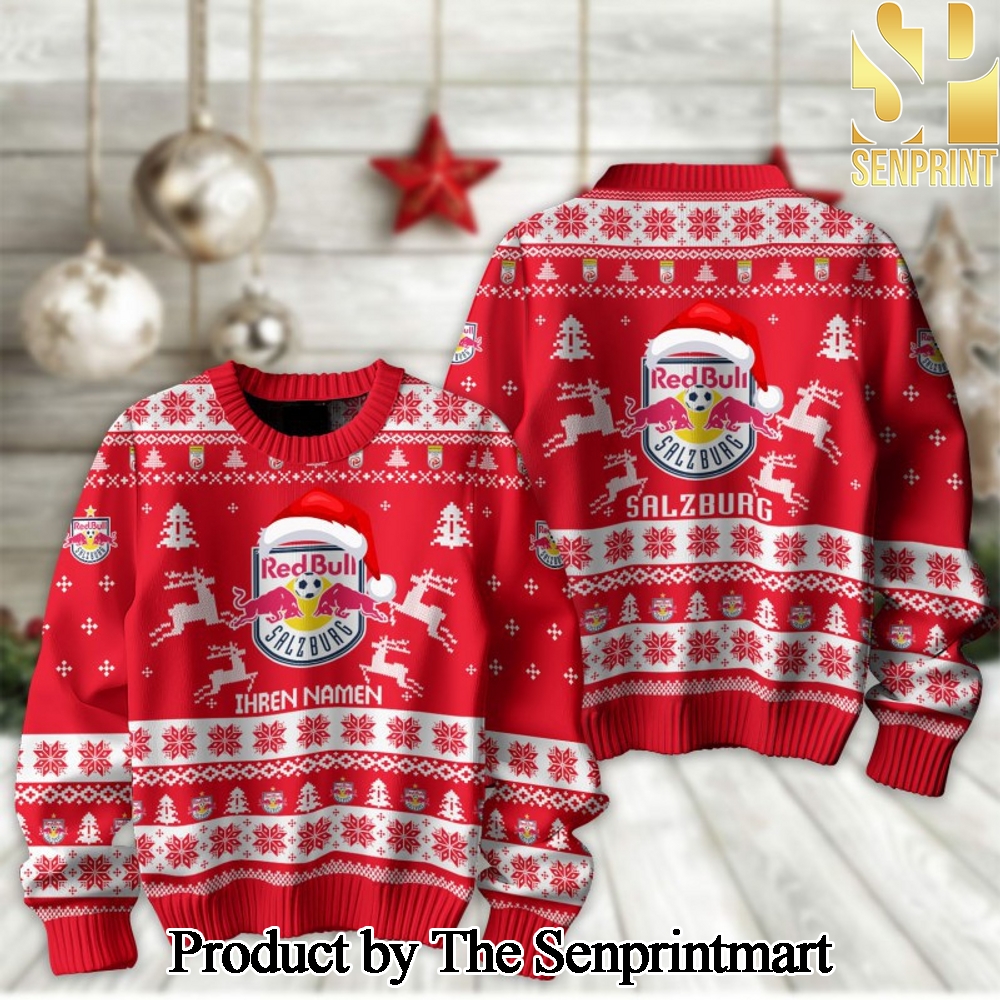 Admiral Bundesliga FC Red Bull Salzburg For Christmas Gifts Ugly Xmas Wool Knitted Sweater SEN2127