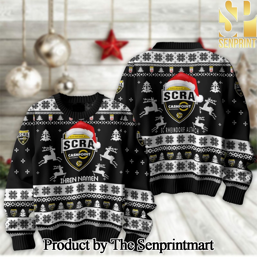 Admiral Bundesliga SC Rheindorf Altach Knitting Pattern Ugly Christmas Holiday Sweater SEN2120