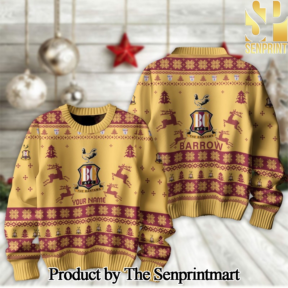 English Football League Bradford City For Christmas Gifts Christmas Ugly Wool Knitted Sweater SEN2297