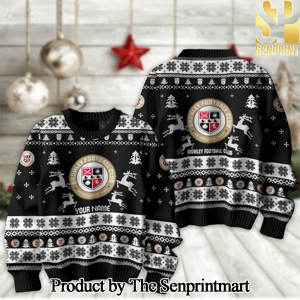 English Football League Bromley Football Club Ugly Xmas Wool Knitted Sweater SEN2304