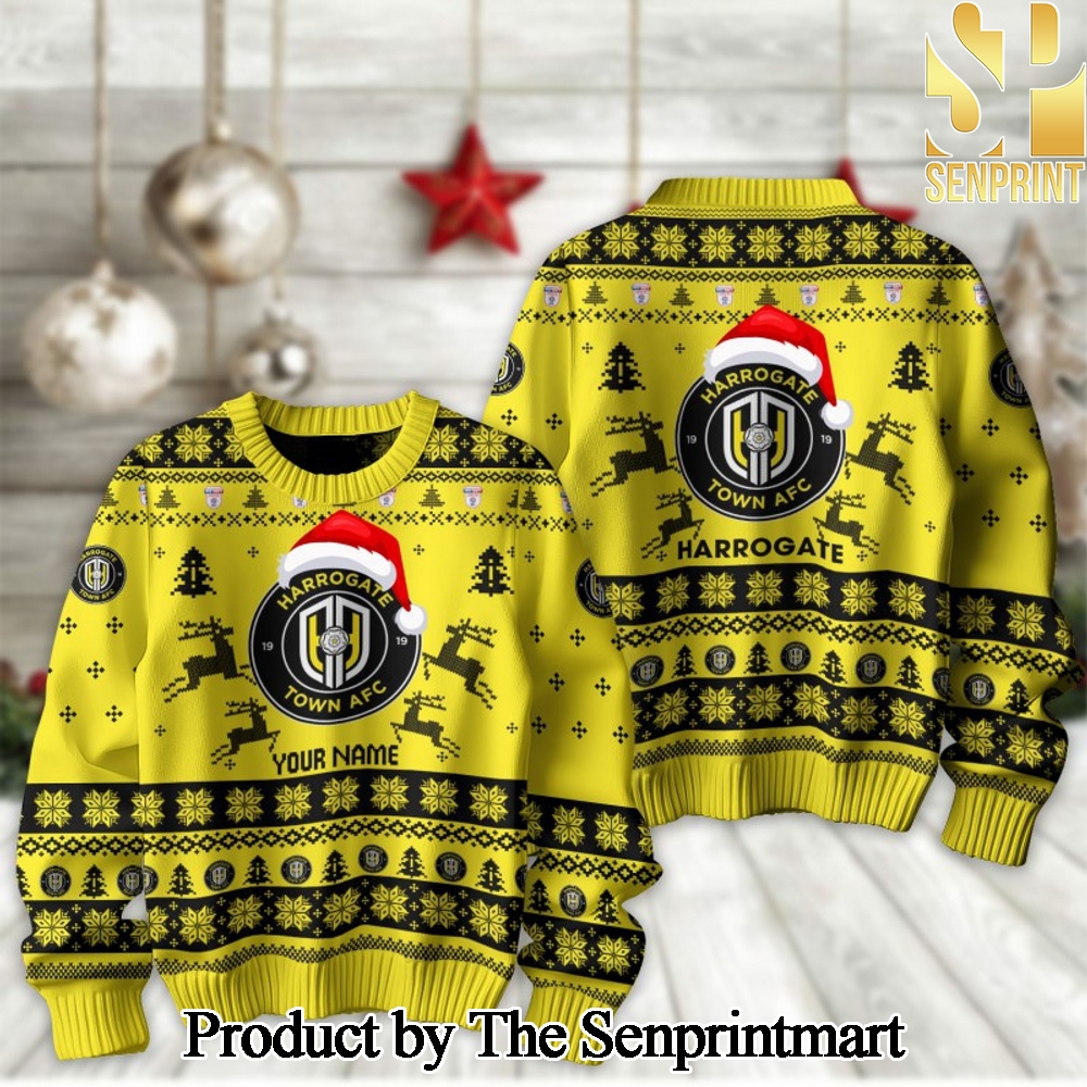 English Football League Harrogate Town AFC Knitting Pattern 3D Print Ugly Sweater SEN2301