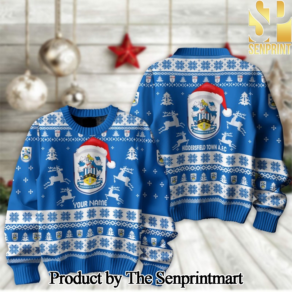 English Football League Huddersfield Town A.F.C For Christmas Gifts Knitting Pattern Sweater SEN2257