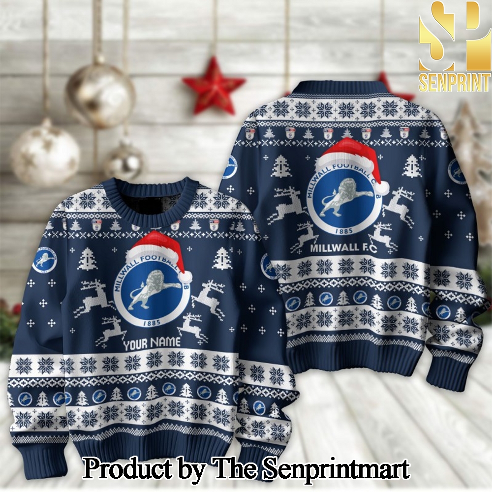 English Football League Millwall F.C For Christmas Gifts 3D Printed Ugly Christmas Sweater SEN2256