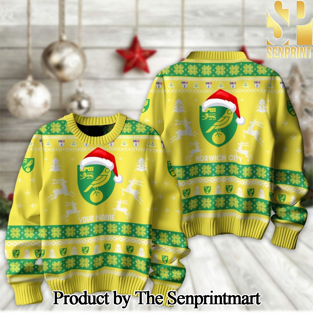 English Football League Norwich City For Christmas Gifts Christmas Ugly Wool Knitted Sweater SEN2255