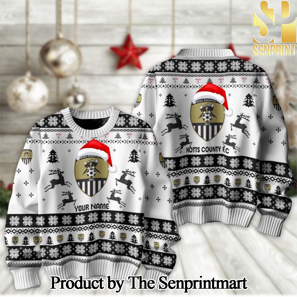 English Football League Notts County FC Christmas Ugly Wool Knitted Sweater SEN2285