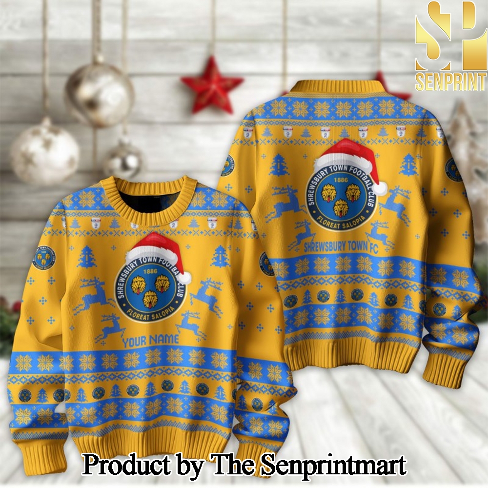 English Football League Shrewsbury Town Ugly Christmas Wool Knitted Sweater SEN2261