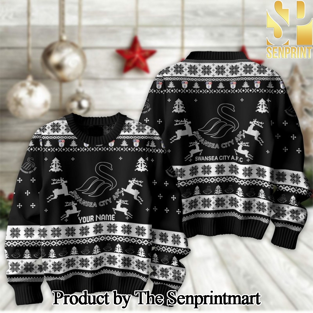 English Football League Swansea City A.F.C For Christmas Gifts Ugly Christmas Holiday Sweater SEN2275