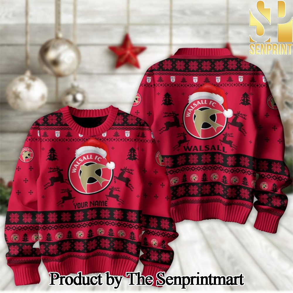 English Football League Walsall FC For Christmas Gifts Knitting Pattern Sweater SEN2299