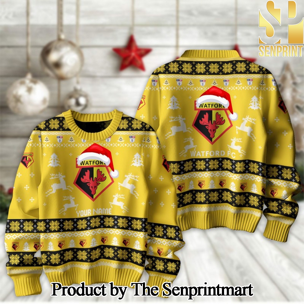 English Football League Watford Ugly Christmas Holiday Sweater SEN2263